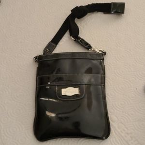 Black pvc crossbody bag